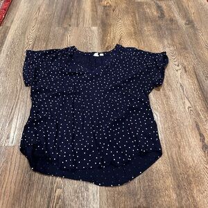 Navy Polka Dot Women's Top